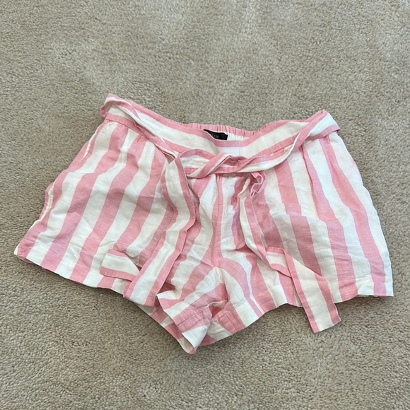 J. Crew Pink and White Striped Shorts
